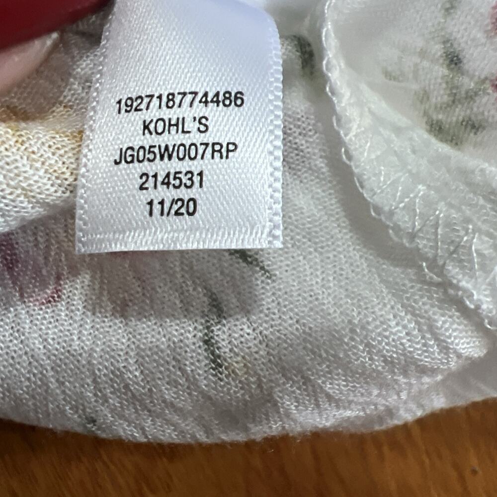 So Floral Bohemian Long Sleeve Top Size L Ivory Fairy Indie Romantic Ethereal - Picture 12 of 12